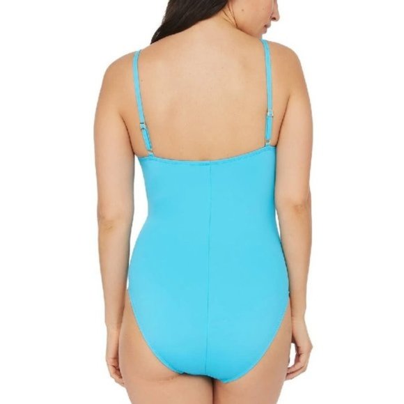 LA BLANCA Island Goddess Twist Front Keyhole Swimsuit - Picture 3 of 8